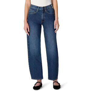 Womens High-Rise Barrel Leg Jeans Cotton Blend Modern Classic Fit